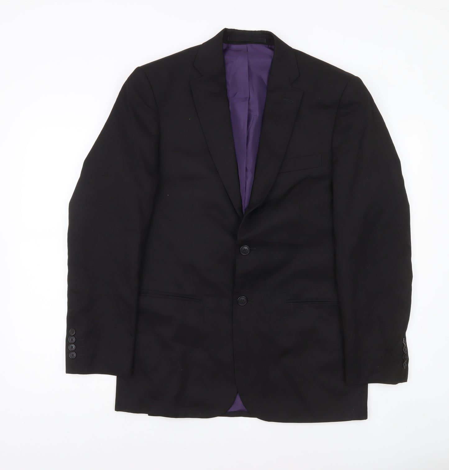 Marks and Spencer Men’s Black 38 Regular Fit Two Button Blazer