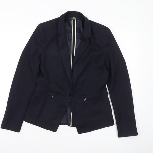 Next Women Blue Tailoring Blazer Size 10 Classic Fit Notch Lapel