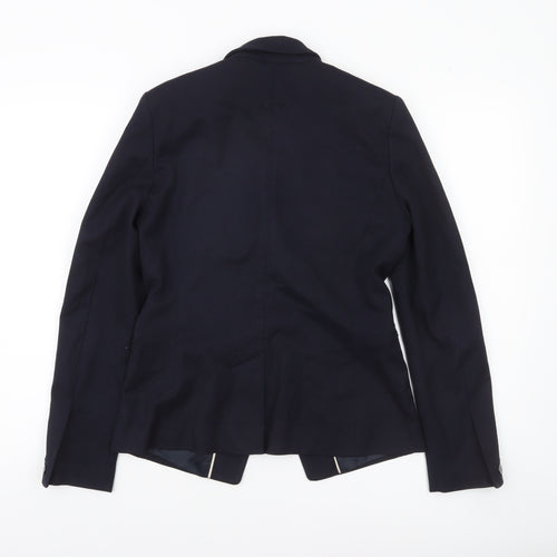 Next Women Blue Tailoring Blazer Size 10 Classic Fit Notch Lapel