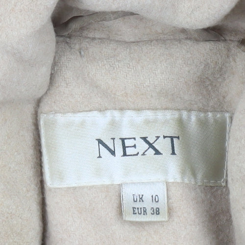 Next Women’s Beige Wool Blend Long Overcoat UK 10 Classic Style