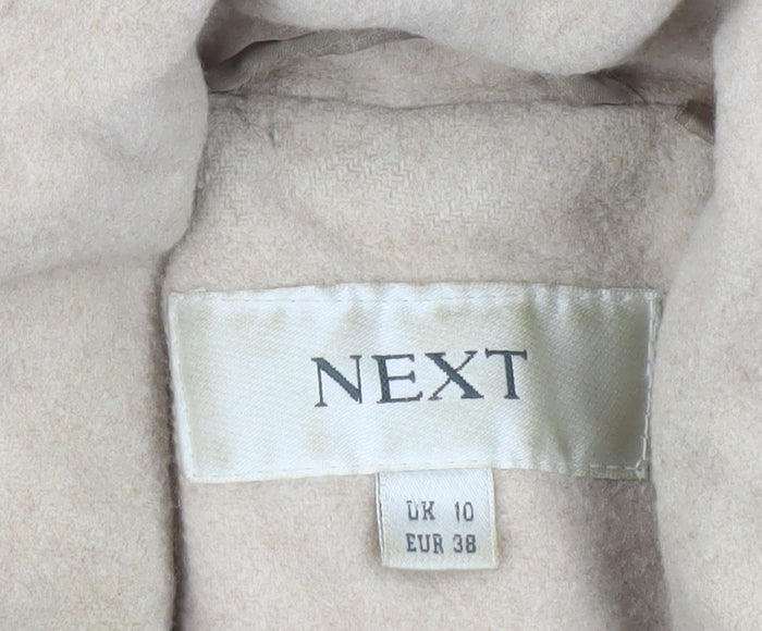 Next Women’s Beige Wool Blend Long Overcoat UK 10 Classic Style