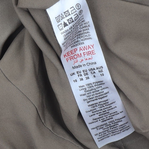 Misspap Women’s Brown Satin Tie Front Blazer UK 10 Regular Fit