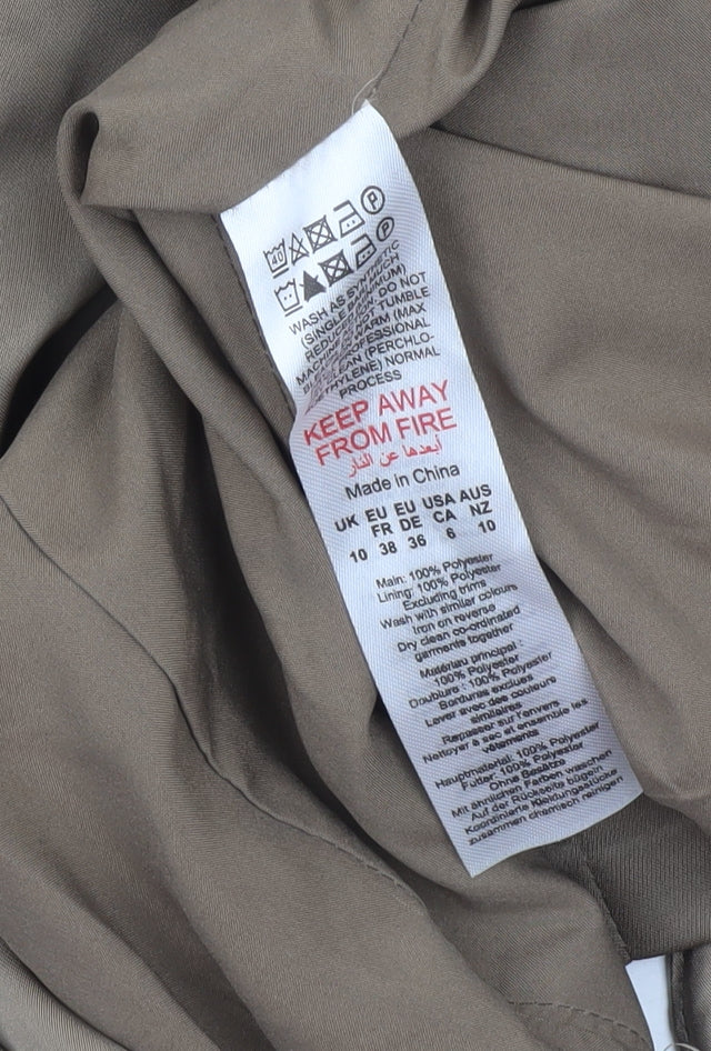 Misspap Women’s Brown Satin Tie Front Blazer UK 10 Regular Fit
