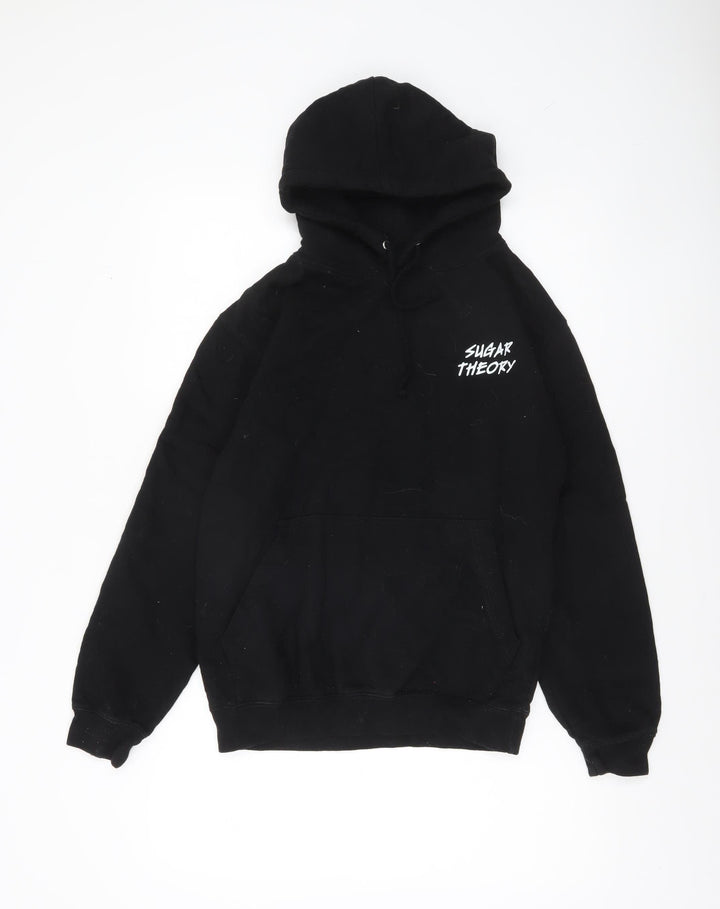 Sugar Theory Men’s Black Pullover Hoodie Size S Skeleton Graphic