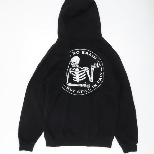 Sugar Theory Men’s Black Pullover Hoodie Size S Skeleton Graphic