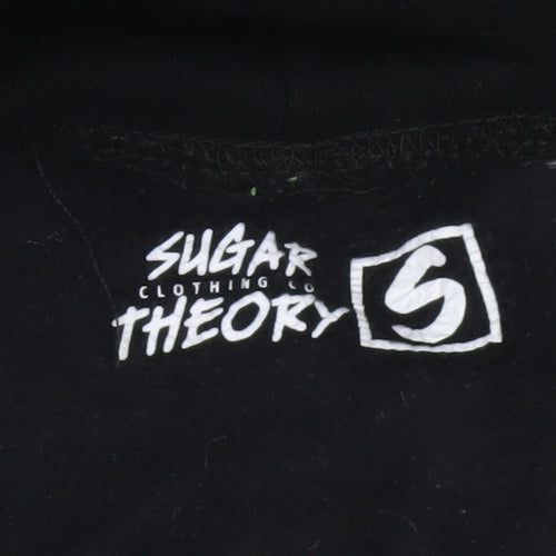 Sugar Theory Men’s Black Pullover Hoodie Size S Skeleton Graphic
