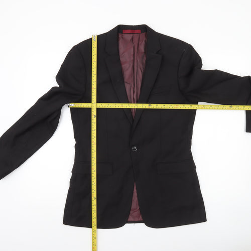 Topman Men's Black 38R Regular Fit Single-Breasted Blazer
