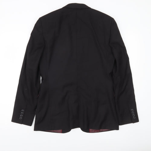 Topman Men's Black 38R Regular Fit Single-Breasted Blazer