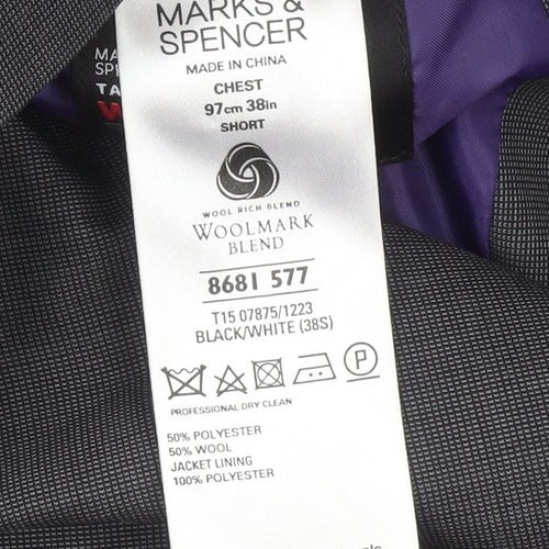 Marks and Spencer Men’s Grey Wool Blend Suit Jacket 38S Short Classic Fit