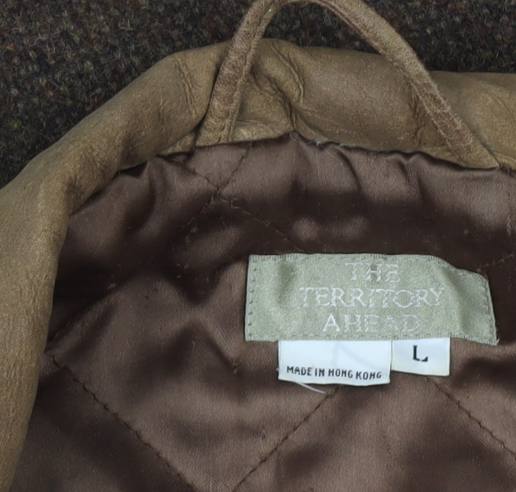 The Territory Ahead Men Brown Wool Blend Lined Overcoat Size L