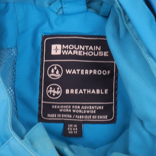 Mountain Warehouse Womens Blue Waterproof Winter Parka Jacket UK 16