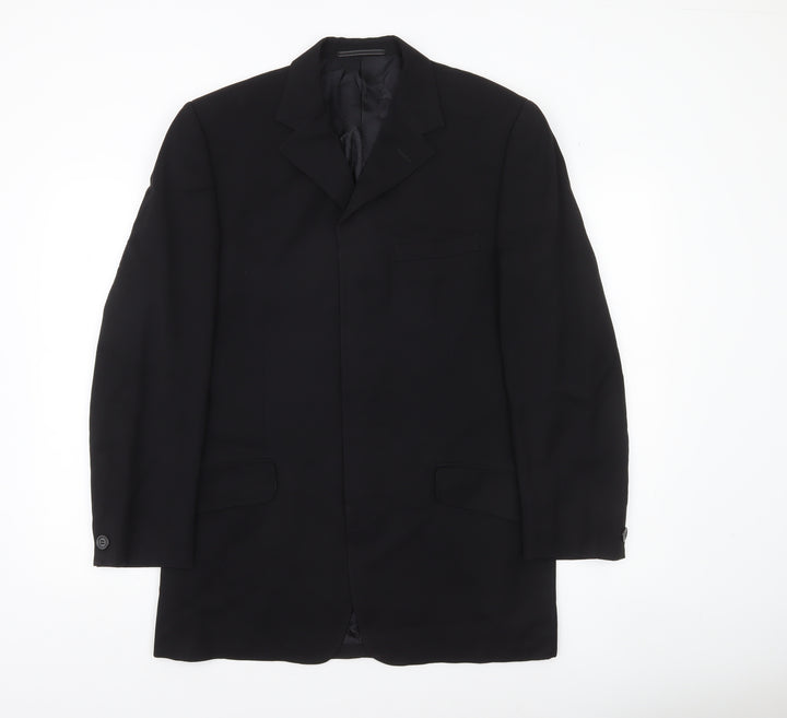 Versace Classic V2 Men's Black 40R Wool Viscose Blazer Jacket