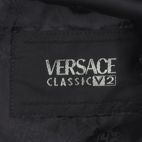 Versace Classic V2 Men's Black 40R Wool Viscose Blazer Jacket