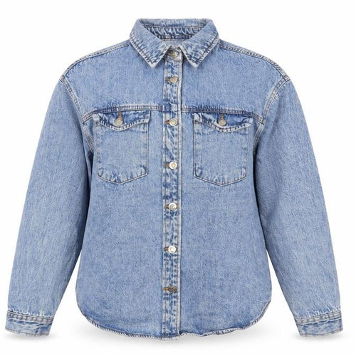 Denim Co Women’s Blue Long Sleeve Denim Button-Up Shirt S