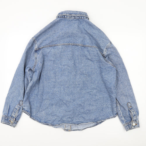 Denim Co Women’s Blue Long Sleeve Denim Button-Up Shirt S