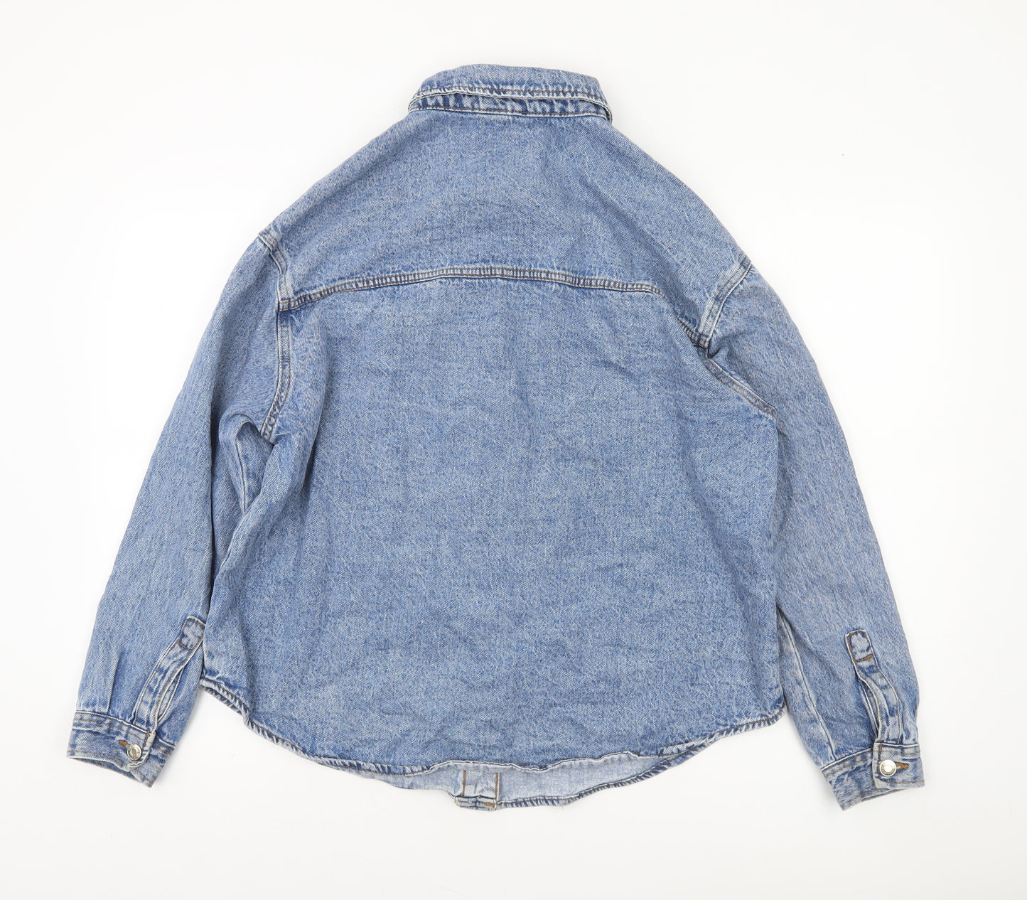 Denim Co Women’s Blue Long Sleeve Denim Button-Up Shirt S