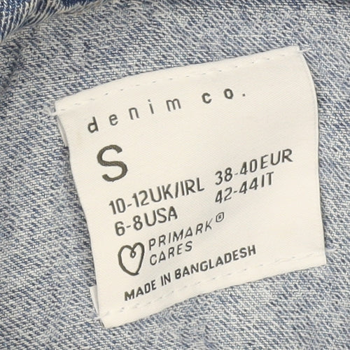 Denim Co Women’s Blue Long Sleeve Denim Button-Up Shirt S