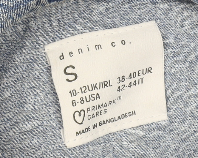 Denim Co Women’s Blue Long Sleeve Denim Button-Up Shirt S