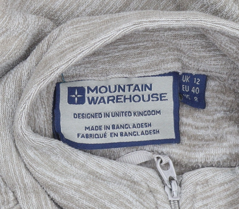 Mountain Warehouse Womens Beige 1/2 Zip Fleece Sweatshirt UK 12
