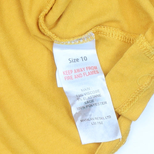 Papaya Woman Yellow Crochet Lace Blouse Size 10 Regular Fit