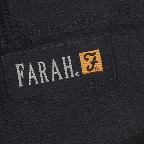 Farah Men's Black Regular Fit Formal Trousers Size 38x20