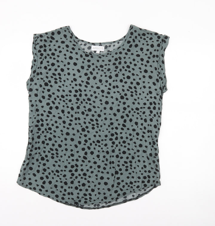 Apricot Womens Green Black Animal Print Sleeveless Blouse UK 10