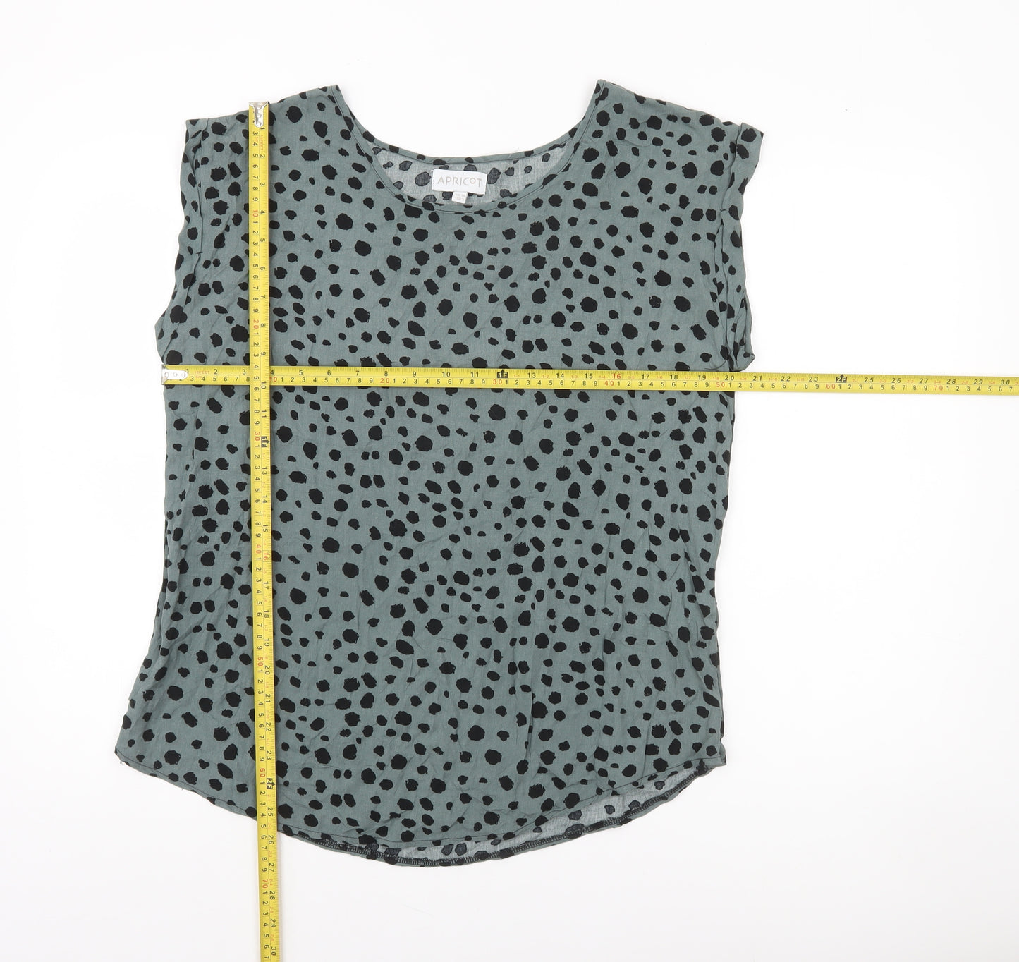 Apricot Womens Green Black Animal Print Sleeveless Blouse UK 10
