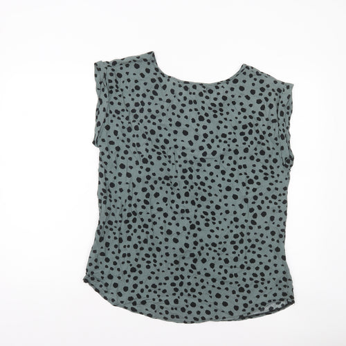 Apricot Womens Green Black Animal Print Sleeveless Blouse UK 10