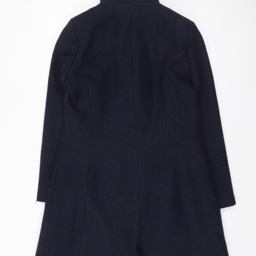 Debenhams The Collection Women's Blue Wool Blend Zip Overcoat Size 12