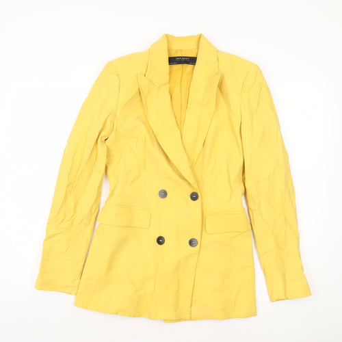 Zara Women’s Yellow Double-Breasted Blazer Jacket XS