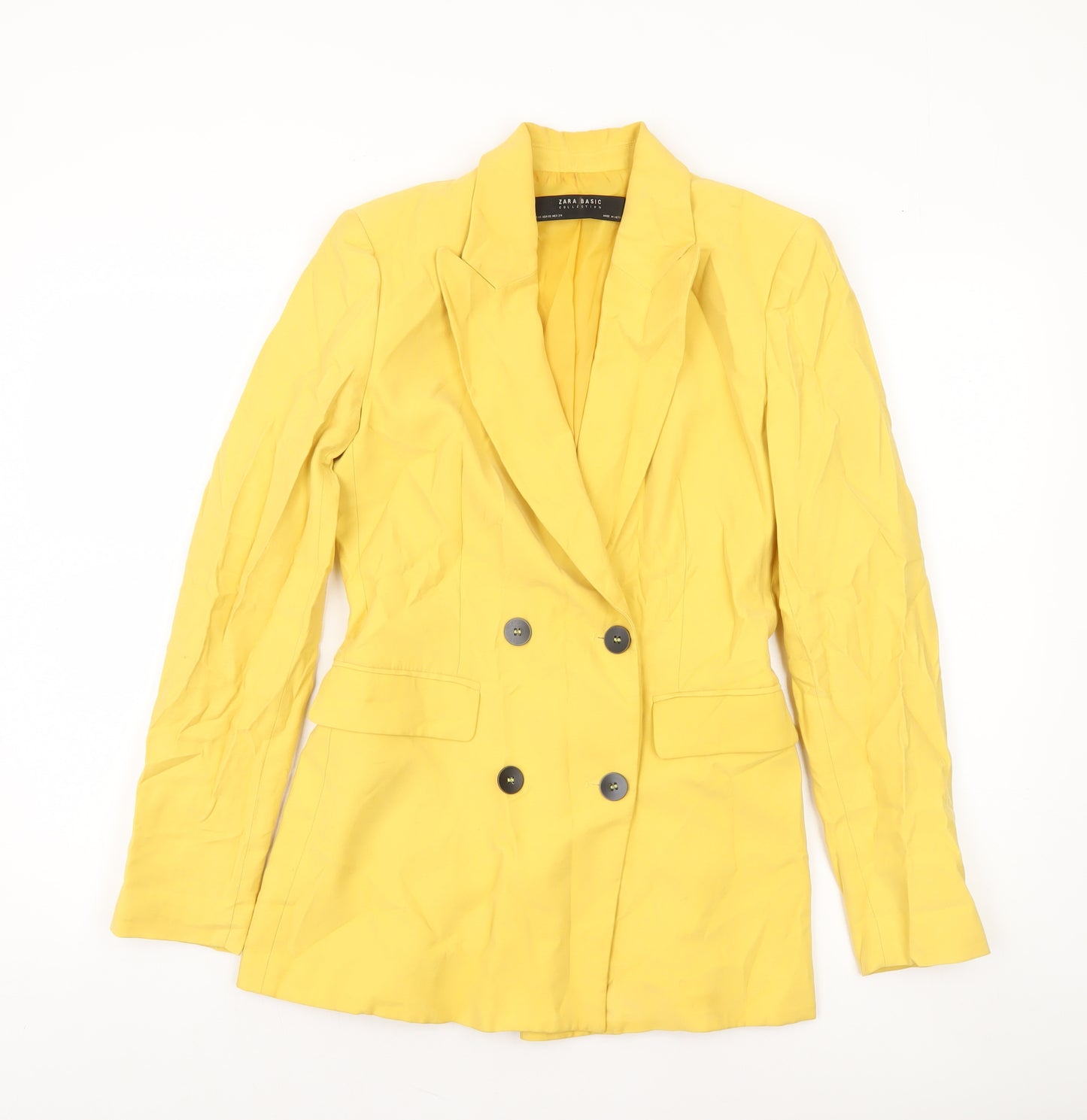 Zara Women’s Yellow Double-Breasted Blazer Jacket XS