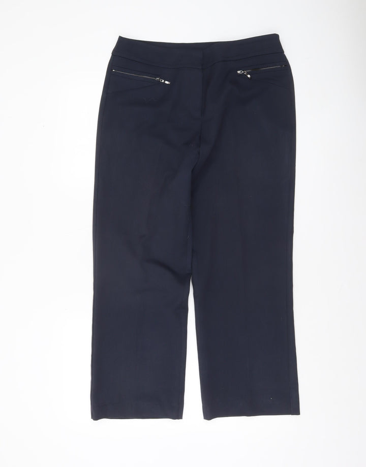 BHS Womens Navy Blue Size 12 Straight Leg Dress Pants