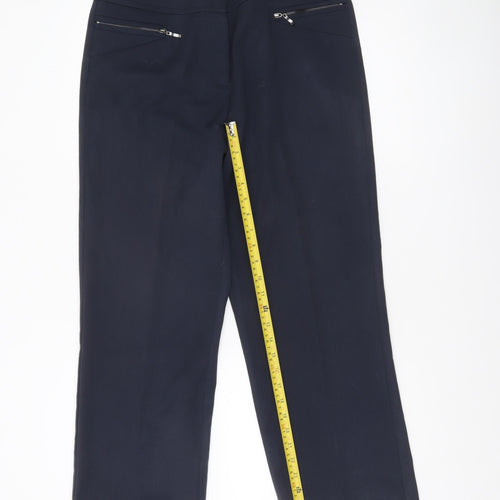 BHS Womens Navy Blue Size 12 Straight Leg Dress Pants
