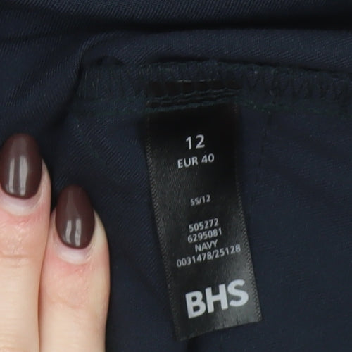 BHS Womens Navy Blue Size 12 Straight Leg Dress Pants