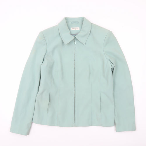 Bonmarché Women’s Green Zip-Up Collared Jacket Size 14 Regular