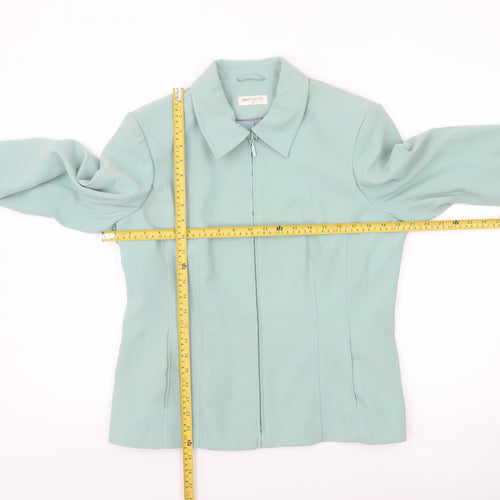 Bonmarché Women’s Green Zip-Up Collared Jacket Size 14 Regular