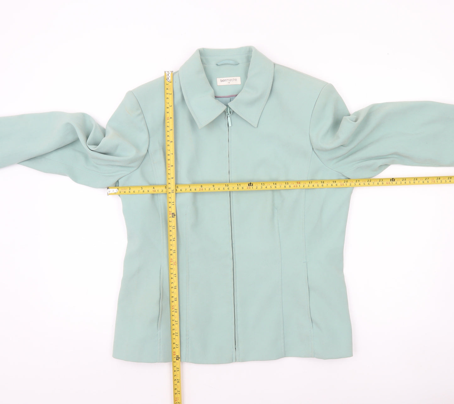 Bonmarché Women’s Green Zip-Up Collared Jacket Size 14 Regular