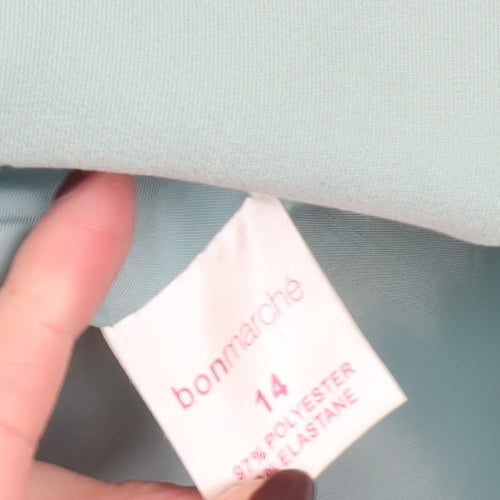 Bonmarché Women’s Green Zip-Up Collared Jacket Size 14 Regular