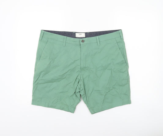Marks and Spencer Men's Green Chino Shorts Size 38 Casual Cotton Stretch
