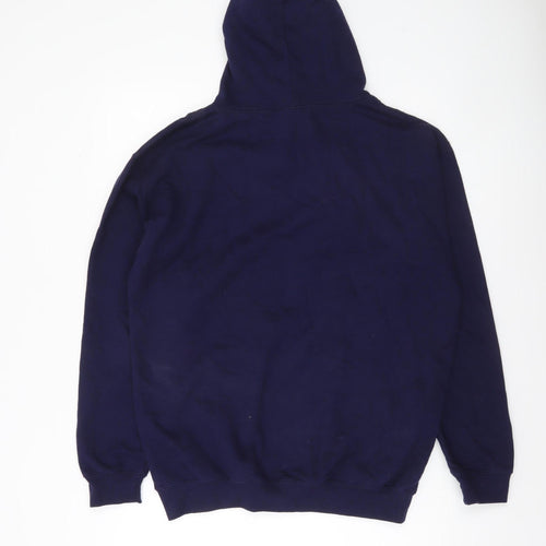 Just Hoods Men’s Blue Pullover Hoodie M Funny Evolution Graphic Print