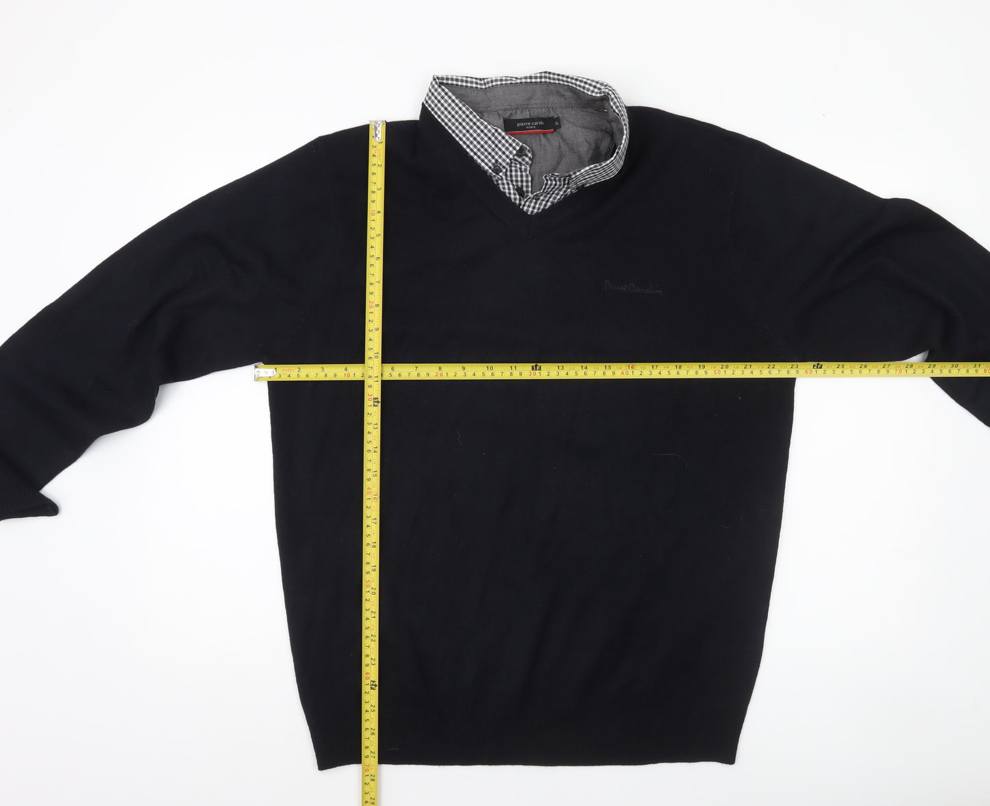 Pierre Cardin Men's Black V-Neck Pullover Jumper XL Acrylic Knit