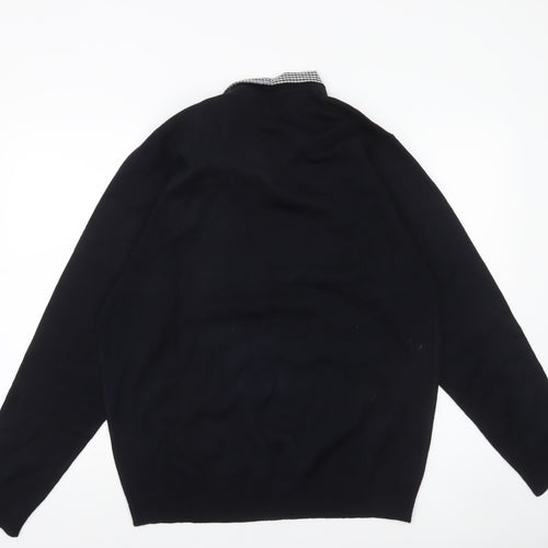 Pierre Cardin Men's Black V-Neck Pullover Jumper XL Acrylic Knit