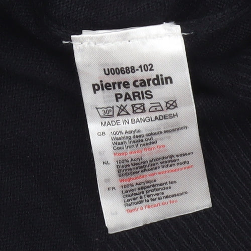 Pierre Cardin Men's Black V-Neck Pullover Jumper XL Acrylic Knit