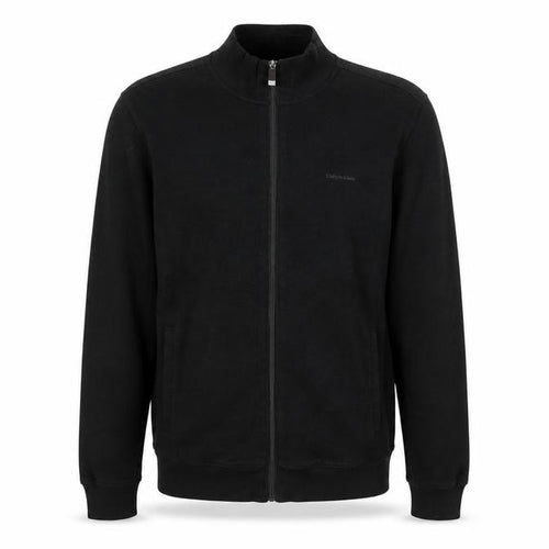 Calvin Klein Men’s Black Full Zip Mock Neck Jacket S Cotton Blend