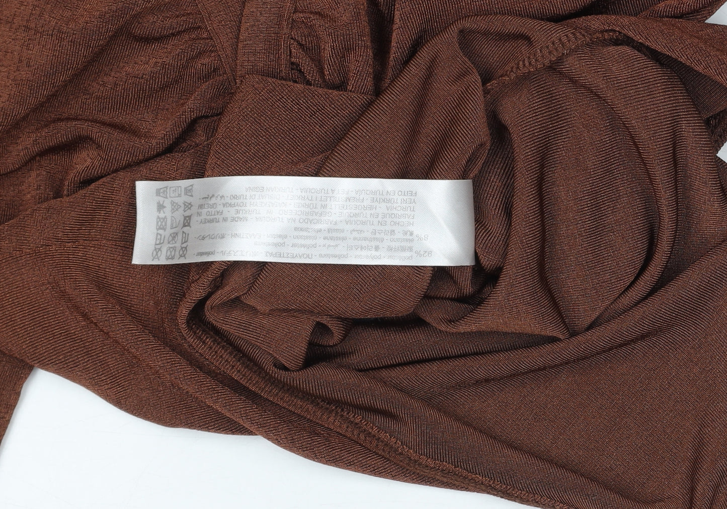 Bershka Women Brown Long Sleeve Collared Bodysuit Size 8