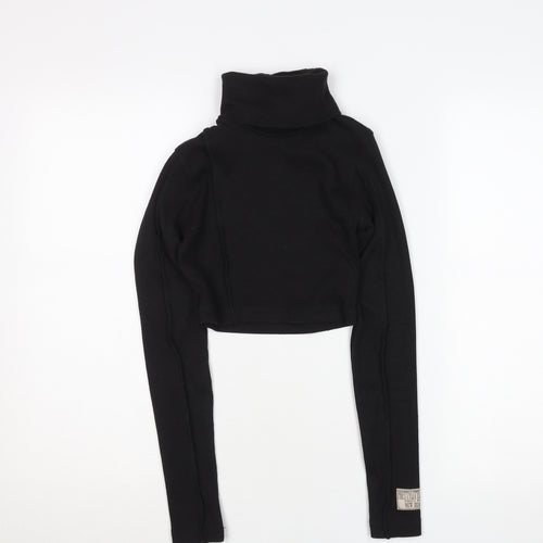 PrettyLittleThing Women's Black Roll Neck Long Sleeve Slim Fit Jumper Size 6