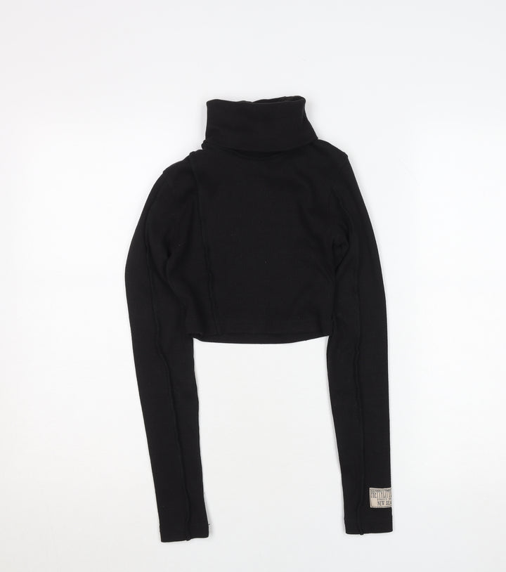 PrettyLittleThing Women's Black Roll Neck Long Sleeve Slim Fit Jumper Size 6