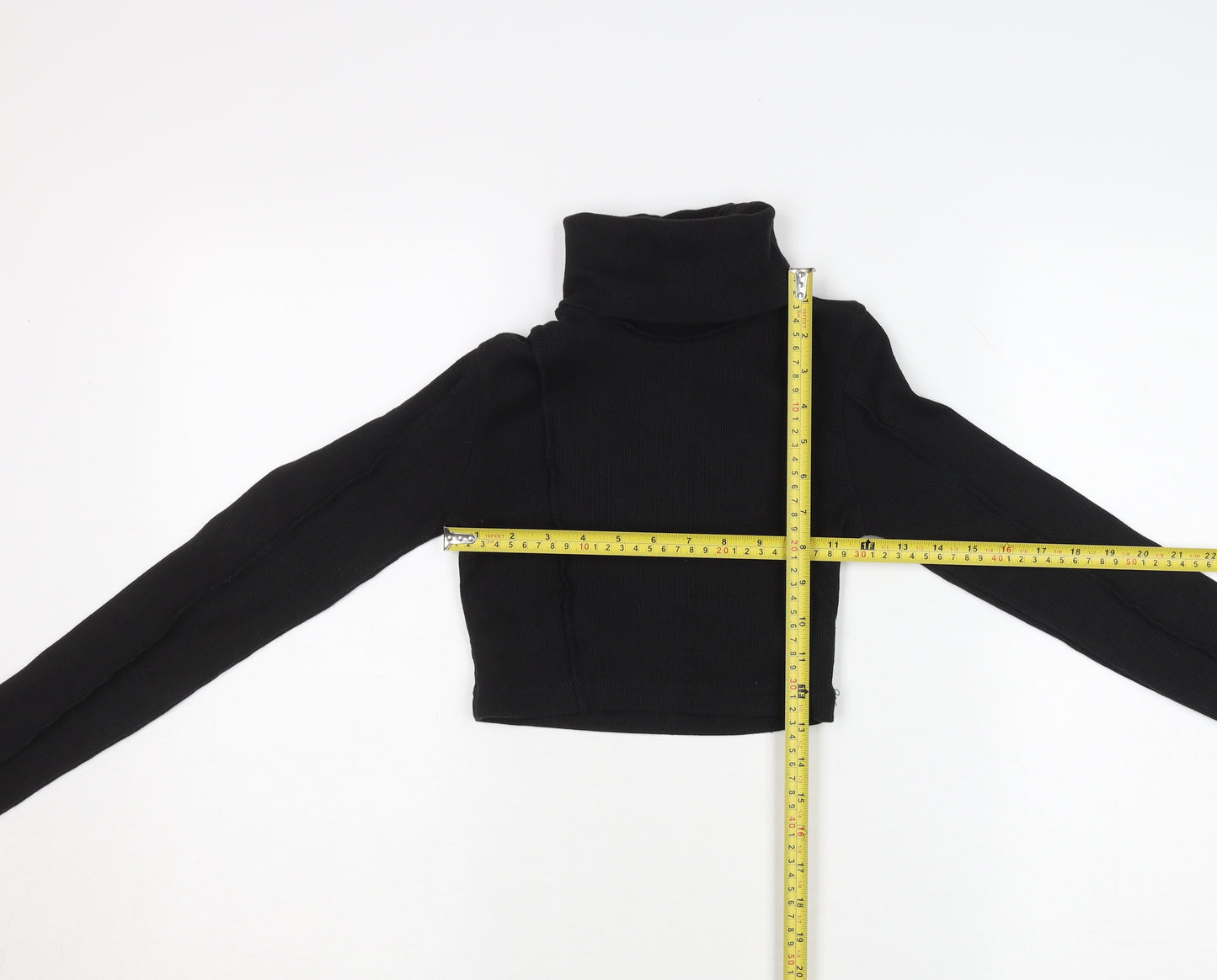 PrettyLittleThing Women's Black Roll Neck Long Sleeve Slim Fit Jumper Size 6