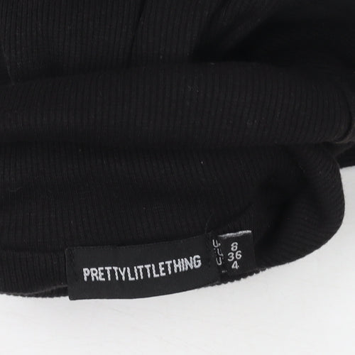 PrettyLittleThing Women's Black Roll Neck Long Sleeve Slim Fit Jumper Size 6