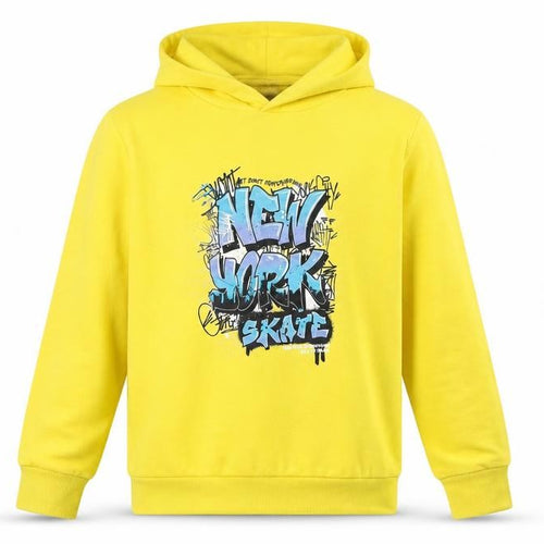 Dunnes Stores Boys Yellow Pullover Hoodie 10 Years Skate Graphic Fleece